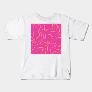 pink and yellow squiggle Kids T-Shirt